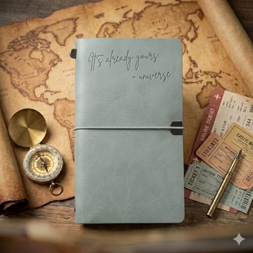 Image of PURESTORY PU Leather Notebook Journal Diary,Travel Journal with 12 Card Slots and 1 Zipper Pocket,Perfect for Travelers,8x5'',2 Replaceable Plain and Lined Notebook - Grey - Its Already Yours