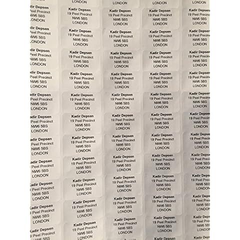 260 Personalized White, Gold or Silver Printed Sticky Address Labels Stickers (White) Cover