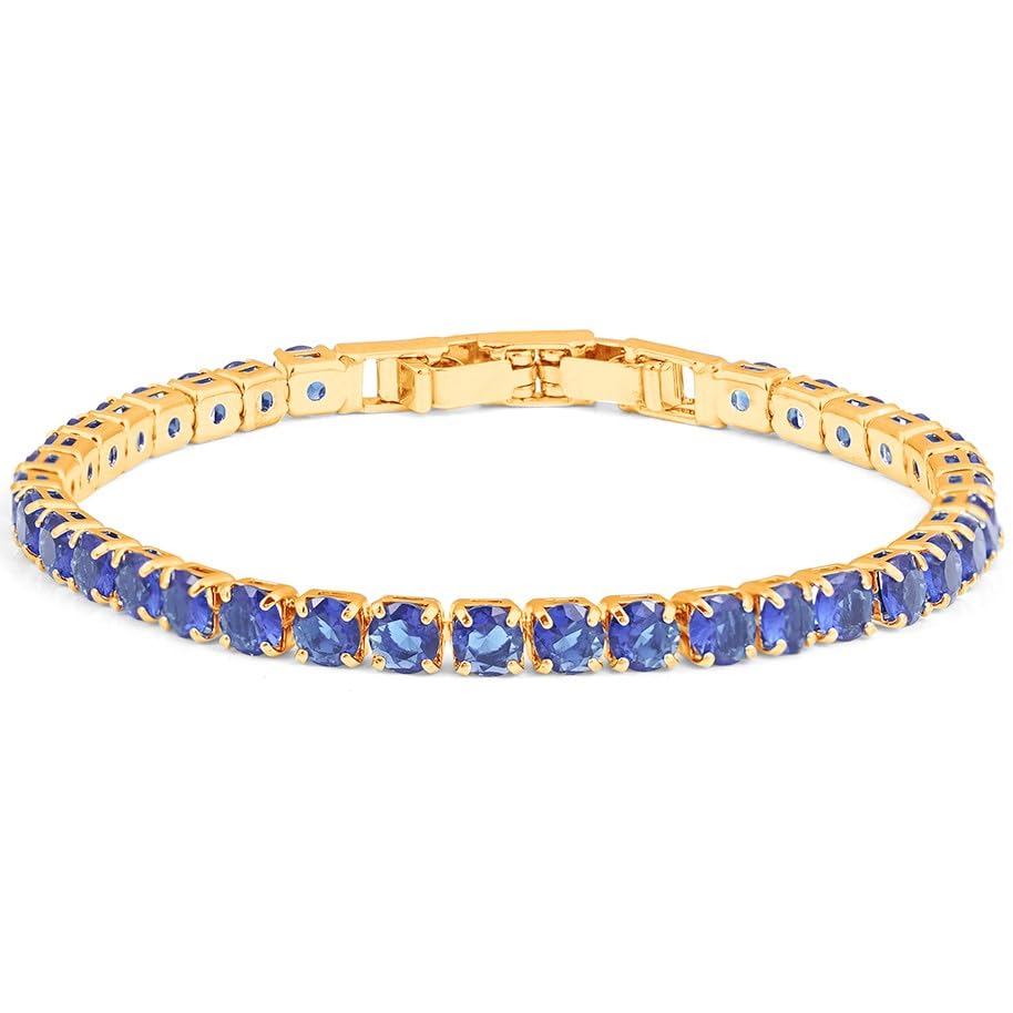 Akira Bracelet | Elegant Round Cut CZ Stones | Brass Tennis Bracelet | Lasting Shine | Gift for Women & Girls | Party, Formal & Everyday Wear-image-35