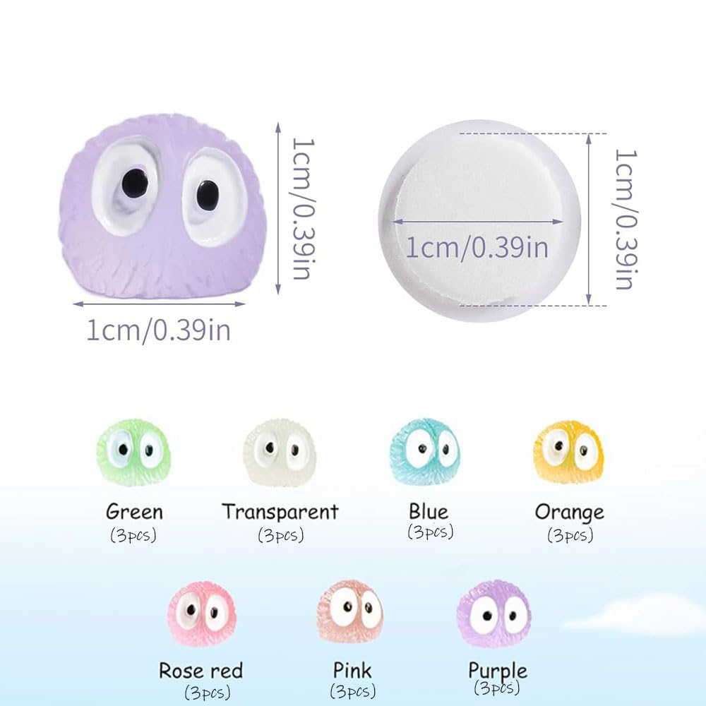 21 szt. uroczych duszków sadzy, akcesoria do lusterka wstecznego, mini świecące figurki z kreskówki, dekoracja do lusterka samochodowego, dekoracja wnętrza samochodu, ozdoba samochodu, zabawne