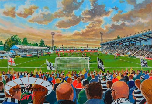 Feethams Stadium Darlington FC impression artistique A4 haute définition style rétro