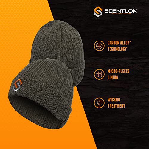 Scentlok Carbon-Alloy Knit-Cuff Beanie, Winter Hat For Hunting, Camping, And Outdoor Use, One Size Fits Most (Muted Green) #TOP2