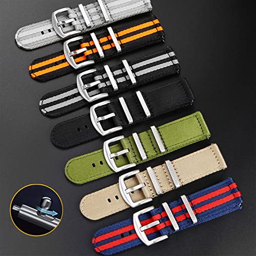 Sangle nylon 20 22 mm interchangeable avec pompes rapides intégrées - 2