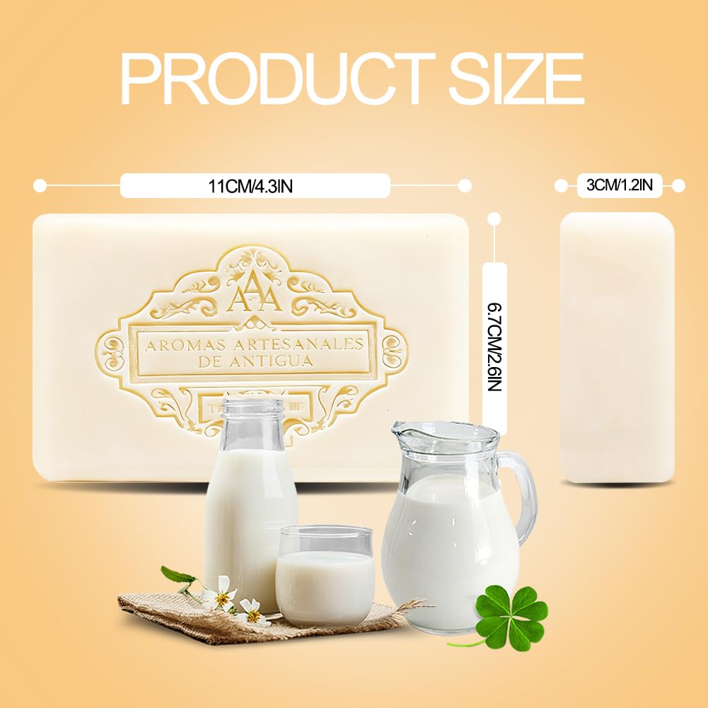 LOPHE Mydło w tablecie z mlekiem kozim, 248g Mydło naturalne do twarzy i ciała, z mlekiem kozim i masłem shea, delikatne oczyszczanie, głębokie odżywianie, odpowiednie dla suchej skóry (oryginalny