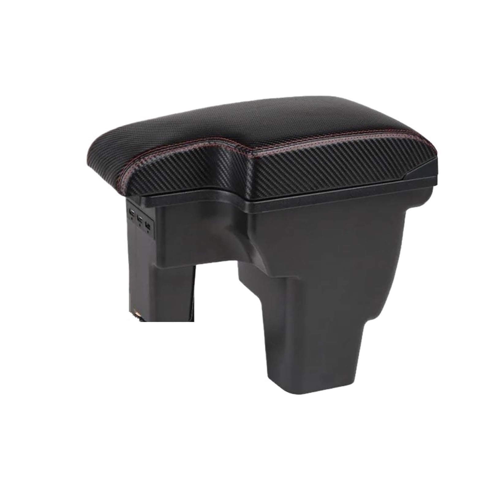 REOKIP Car Armrest Box Central Store Content Storage Box For Ford For Focus III MK3 Car Arm Rest Box(B1 Black red Corium)