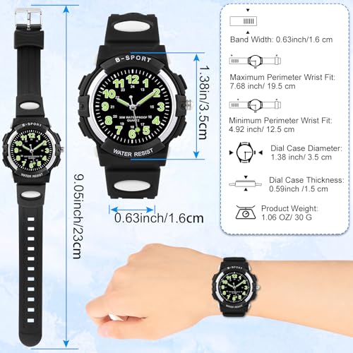 Image of Juboos Kids Watch Analog for Boys Girls, Childrens Waterproof Soft Strap Kids Time Teaching Quartz Wristwatch for Ages 5-15