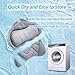 Vezyturly Bath Pillows for Head,Neck,Shoulder and Back Support,Tub SPA Relaxing Ergonomics Air Mesh Fabric Bathtub Pillow with 6 Strong Non-Slip Suction Cups (Gray)