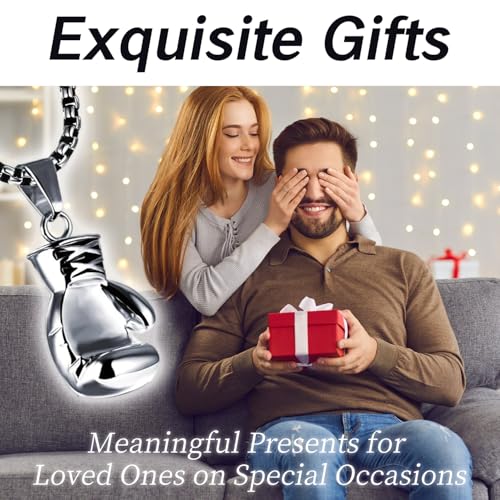 image for UAIAGM Boxing Necklace for Men Stainless Steel Glove Pendant Gloves Ch