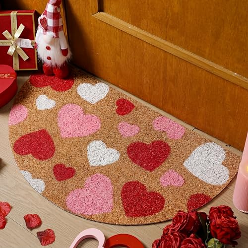 Tinideya Valentine's Day Red Heart Welcome Doormat...