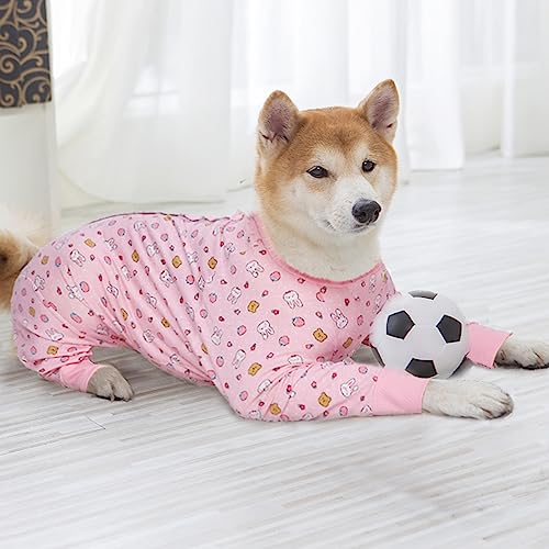 Image of Recovery Suit for Large Medium Dogs After Surgery, Soft Breathable Anti Licking Dog Onesie E-Collar & Cone Alternative, Pet Bodysuit for Preventing Hair Loss Full Cover Wound(6XL, Pink Bunny)
