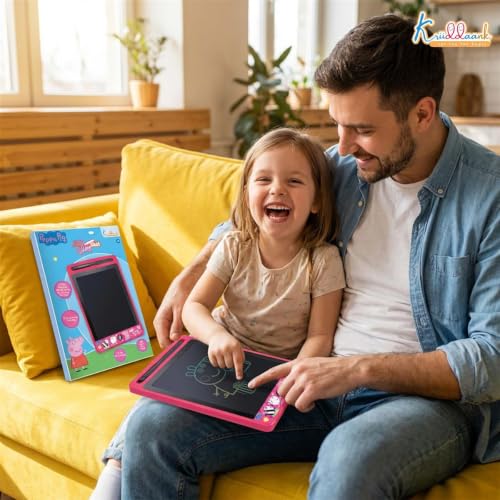 Image of Peppa LCD Tablet, 8.5 Inch Electronic Drawing Pad & Tablet for Kids, Rewritable LCD Board, Toddler Travel Slate for Boys & Girls, Birthday Gift for 3 4 5 6 7 8 9 Year, Peppa Theme Color