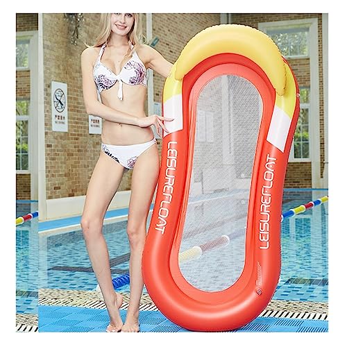 Pool Lounger Water Floaties Pool Chair Portable Water Hammock with Bottom Mesh for Swimming Pool Beach Lake for Adults Family (red) by la luen - Used condition - CA$17.38