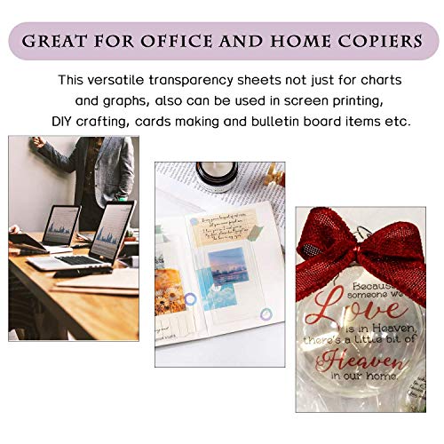 Transparency Film Overhead Projector Transparencies and Screen Printsfor Inkjet printer 8.5x11 Inches 100% Clear, 80 sheets