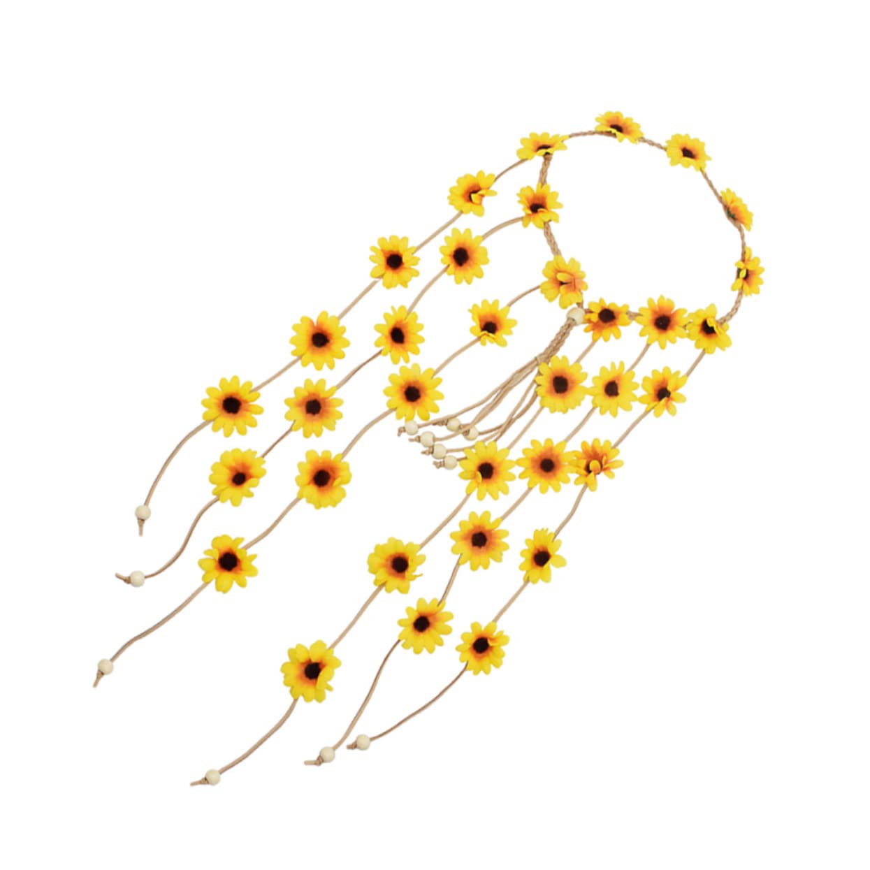 Ipetboom Bandeau Tournesol Bandeau à Fleurs Coiffe Pompon Fleur Pour Plage Vacances