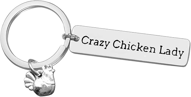 Crazy Chicken Lady Gift Crazy Chicken Lady Keyring Chicken Stuff for Chicken Lovers Gift Funny Chicken Gift Chicken Hen Farmer Lovers Gift Poultry Farm Chicken Mom Keyring Chicken Farm Girl/Wife Gift