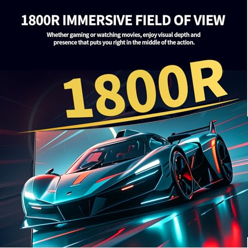 Image of PIJ 27 Inch Curved Gaming Monitor 250Hz, FHD 1080p PC Screen Built-in Speakers, 1800R Computer Monitor with FreeSync, DisplayPort, HDMI, Wall Mountable, Eye Care for Home Office & Gaming