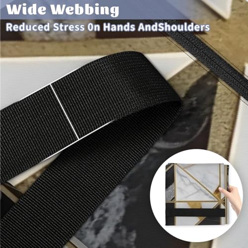 Black Gold Marble Extra Large Moving Bags Heavy Duty Storage Bags Artistic Marble Cloth Wrap Around Handles Double Zipper Reusable Convenient Foldable Storage Tote for Travel Camping Space Save4