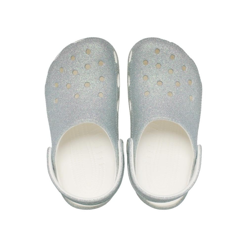 Crocs Classic Iridescent Glitter Cgk, Zuecos Unisex niños, Blanco, 32/33 EU