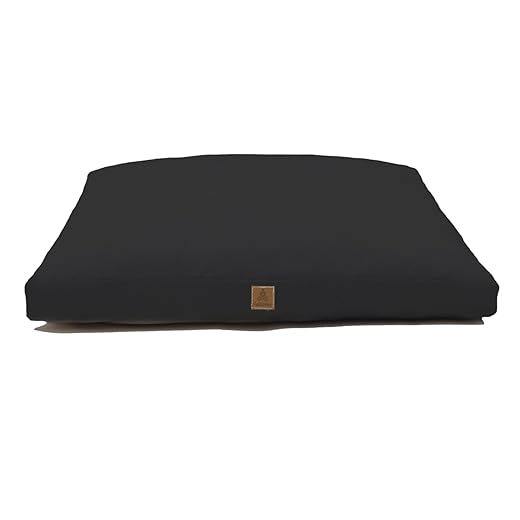 Zabuton Meditation Mat (36"×28"×3") Luxurious Meditation Cushion for Kneeling Sitting Large Floor Pillow Zafu/Bench-Washable Cotton Cover 100% Organic Cotton Filling (Black)