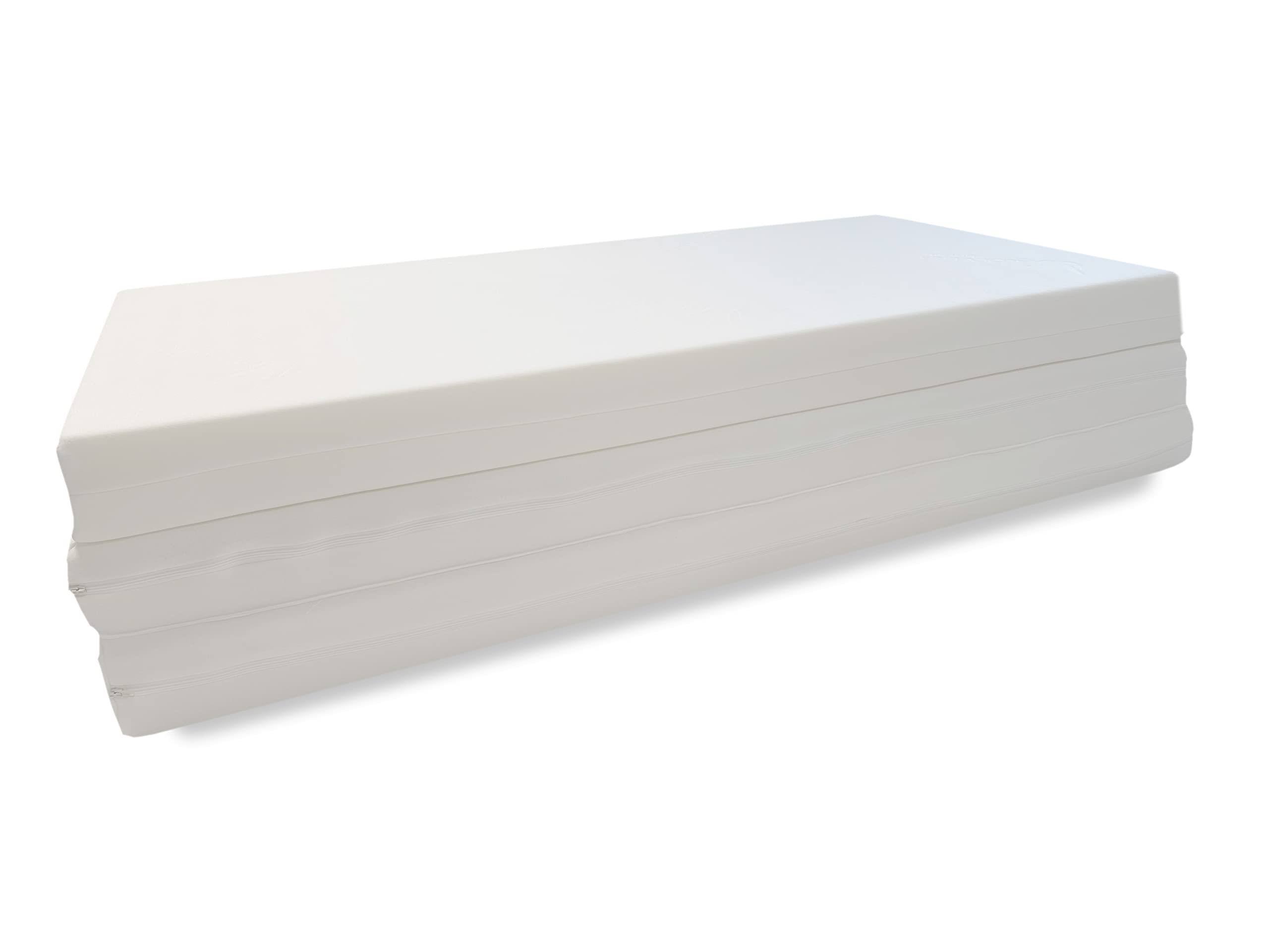 Materasso pieghevole 120 x 195 x 8 cm, con rivestimento bianco in schiuma fredda, adatto per chi soffre di allergie