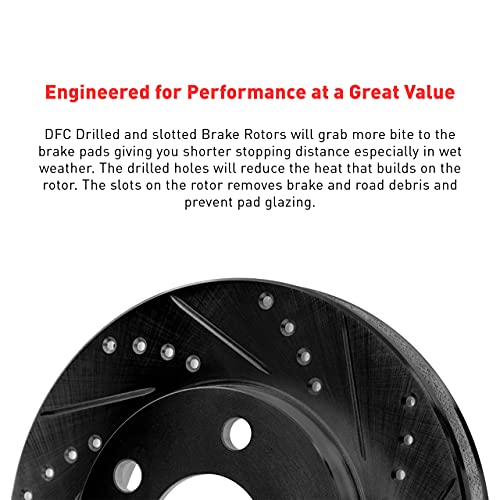 Image of DFC Front and Rear Brake Kit Fits 2003-2005 INFINITI G35 | Nissan 350Z| Drilled Slotted Brake Rotors| 3000 Ceramic Brake Pads and Rotors Kit| Hardware
