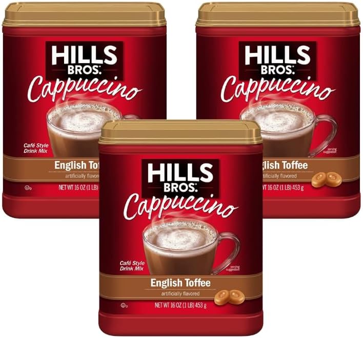 Hills Bros. Flavor Coffee (16 Ounce (Pack of 3), English Toffee)