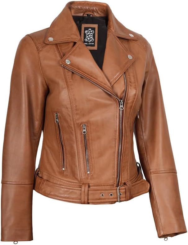 Blingsoul Leather Jacket Women - Real Lambskin Leather Asymmetrical Style Leather Jackets For Womens - Image 3