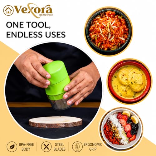 Image of Vexora Dry Fruits Cutter Machine & Nuts Chopper | Badam Kaju Pista Almond Slicer | Stainless Steel Hand Press Dry Fruit Cutter | for Kheer Halwa Sweets | Spill-Free Enclosed Design
