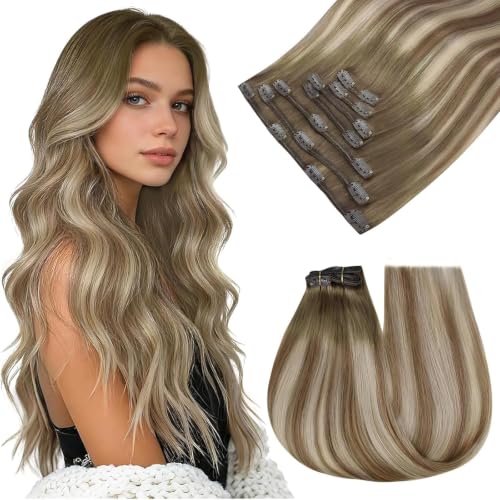 Image of Easyouth Balayage Clip in Hair Extensions, Easy to Apply, 7pcs 120g