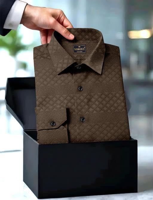 Image of TH BROTHER Men Casual Solid Collared Buttondown Shirt Comfortable Breathable Regular Fit Stylish Modern Daily Outfit