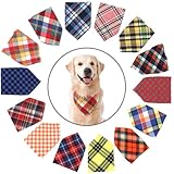 SLSON Hundehalstücher, kariert, waschbar, Dreieckstuch, für kleine Hunde und mittelgroße Hunde, Katzen, 14 Stück