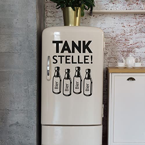 GRAZDesign Kühlschrank Aufkleber Sprüche Tankstelle Lustig Wandtattoo Küche Sticker, Wanddeko Kühlschrankaufkleber - 56x40cm / 070 schwarz