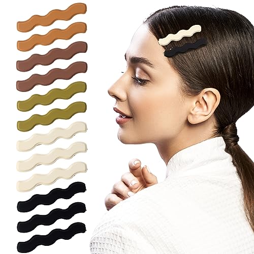 Hinzic ZK5658 12 Pack Tortoise Shell Non-Slip Hair Clips For Women, Stream Line Celluloid Crocodile Style Hair Barrettes Holders Accessories cover