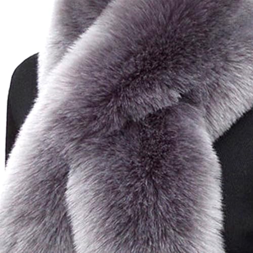Harssidanzar Women Winter Warm Faux Fur Scarf Collars Soft Fluffy Thick Long Neck Warmer KL602US2