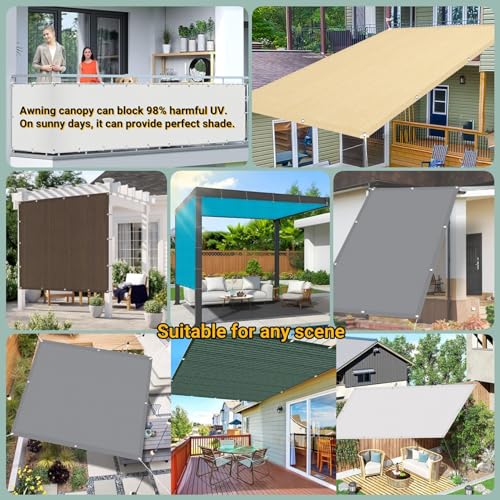 Voile ombrage rectangulaire résistant déchirures bâche soleil - 8