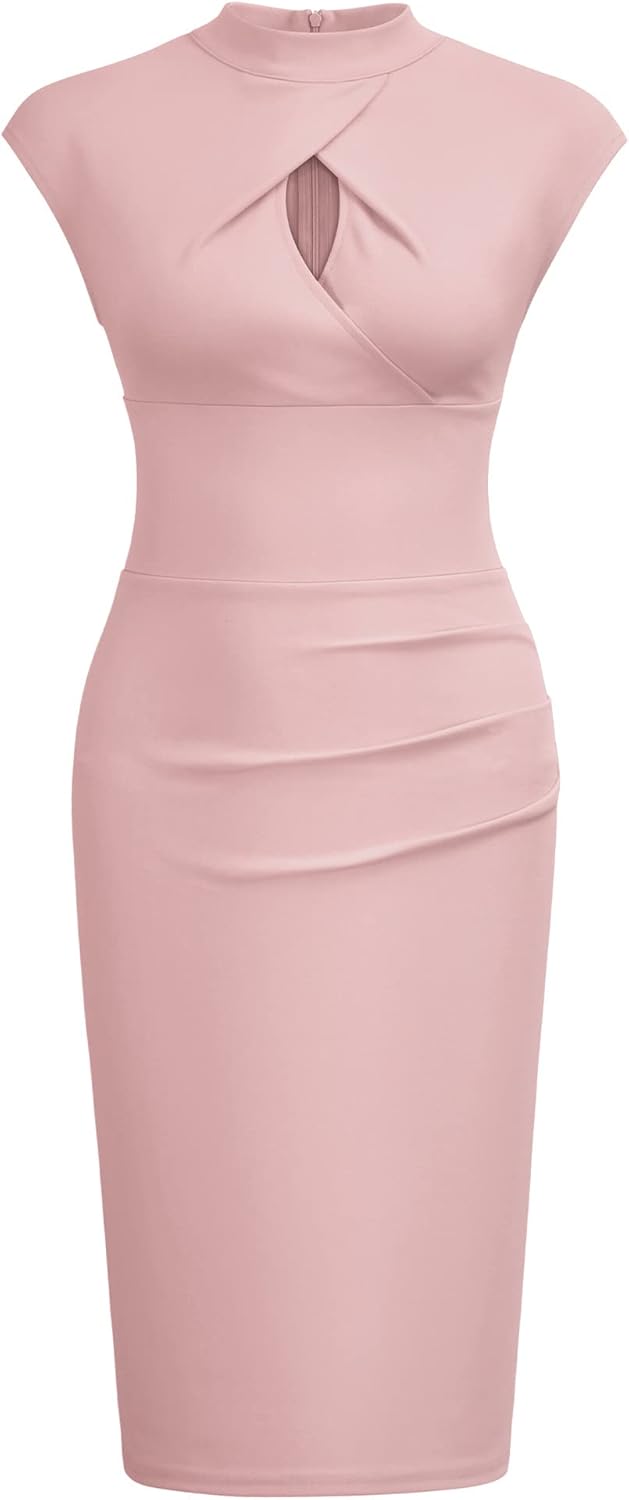 Miusol Women's Business Slim Style Ruffle Work Pencil Dress