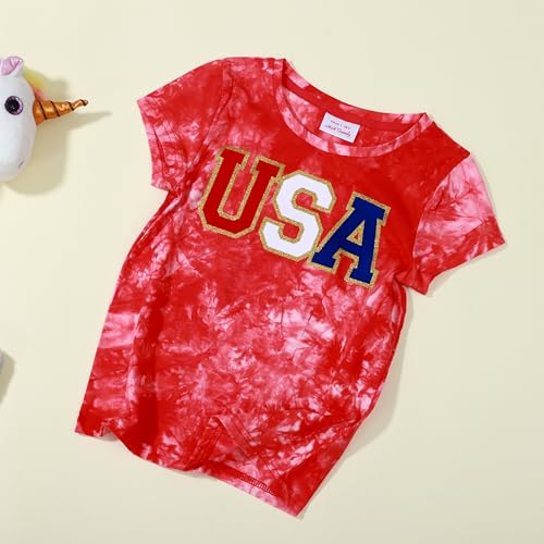 Image of 4th of July Shirts for Girls Patriotic American Flag Kids Clothing