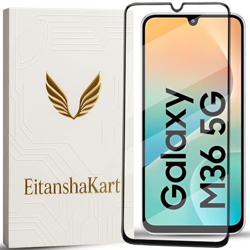 EitanshaKart Military-Grade Tempered Glass Screen Protector Compatible for Samsung Galaxy M36 5G / Samsung Galaxy A17 5G with Edge to Edge Coverage...
