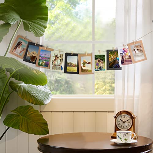 Longcan 5X7 Inch Paper Photo Frame, Diy Photo Frame Kraft Paper Creative Hanging Cardboard With Linen String And Clip, 3 Colors Of 20 Sheets (5X7) #TOP4
