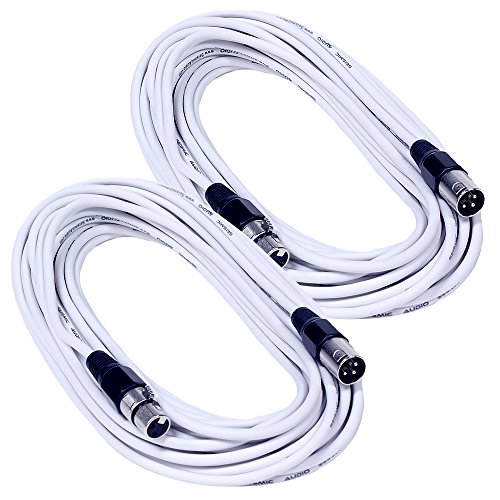 Seismic Audio Pair Of White 50 Foot Xlr Cable-50' Microphone Cord Mic (Saxlx-50White-2Pack) #TOP25