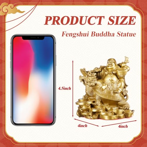 Estatua Buda Risueño de Latón Feng Shui 4.5 pulgadas miniatura 2