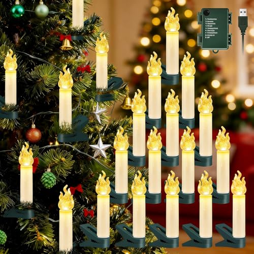 Etopgo 30 LED Kerzen Lichterkette, Weihnachtsbaum Kerzen Lichterkette...