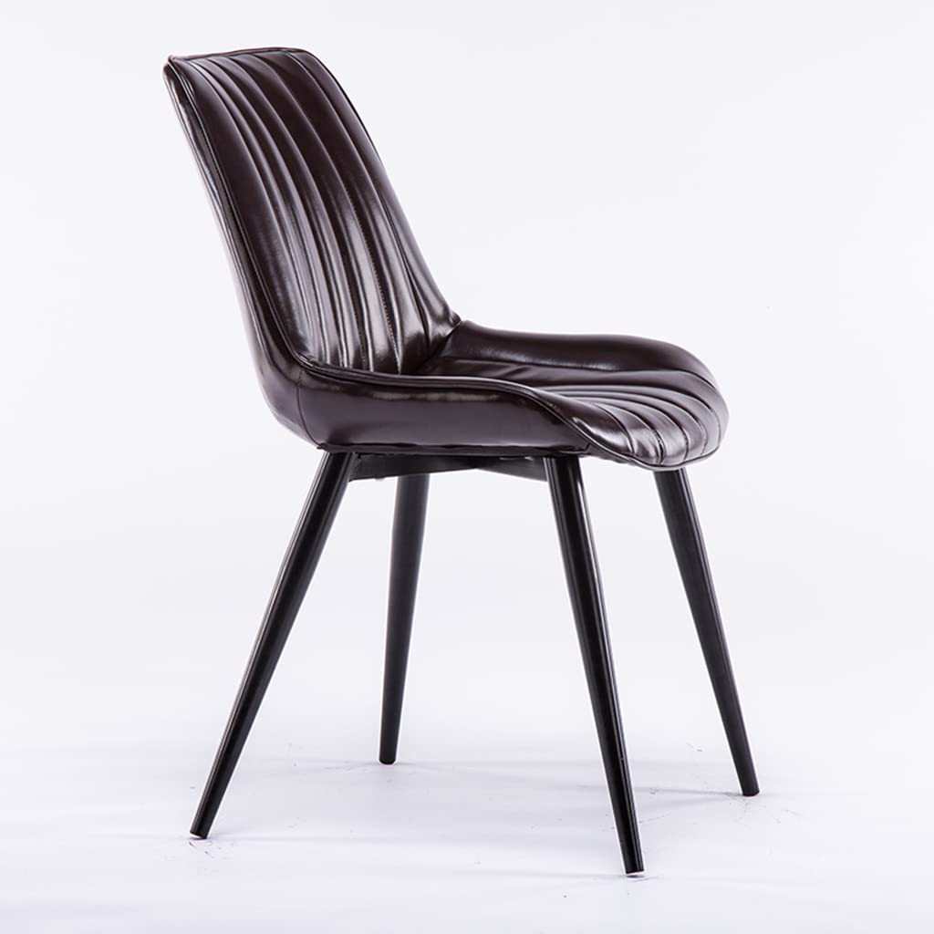 Chaise de salle à manger moderne en cuir imperméable et pieds métal