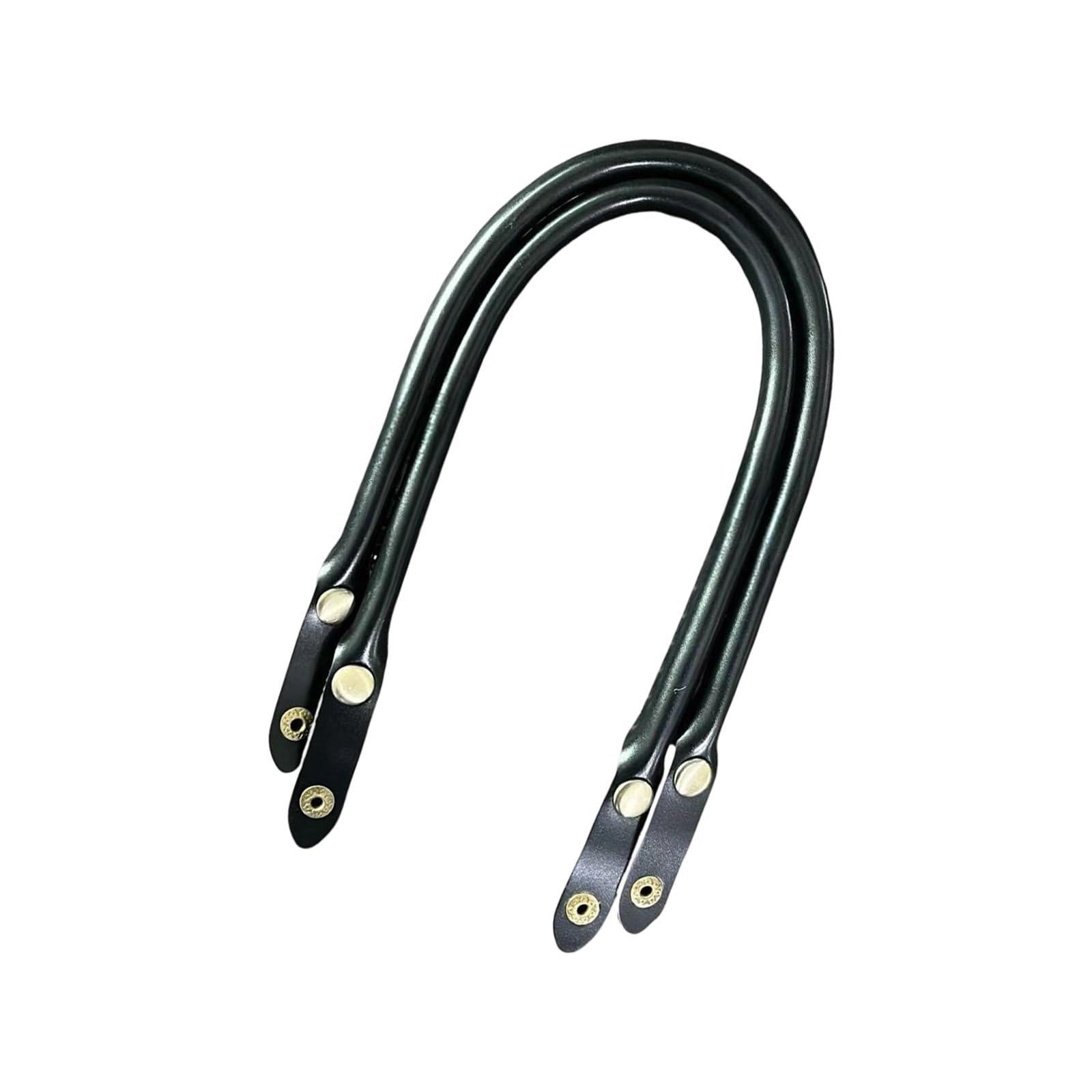 47cm PU Leather Replacement Bag Handles with Snaps Button Closure for Handbag Briefcases Travel Bags