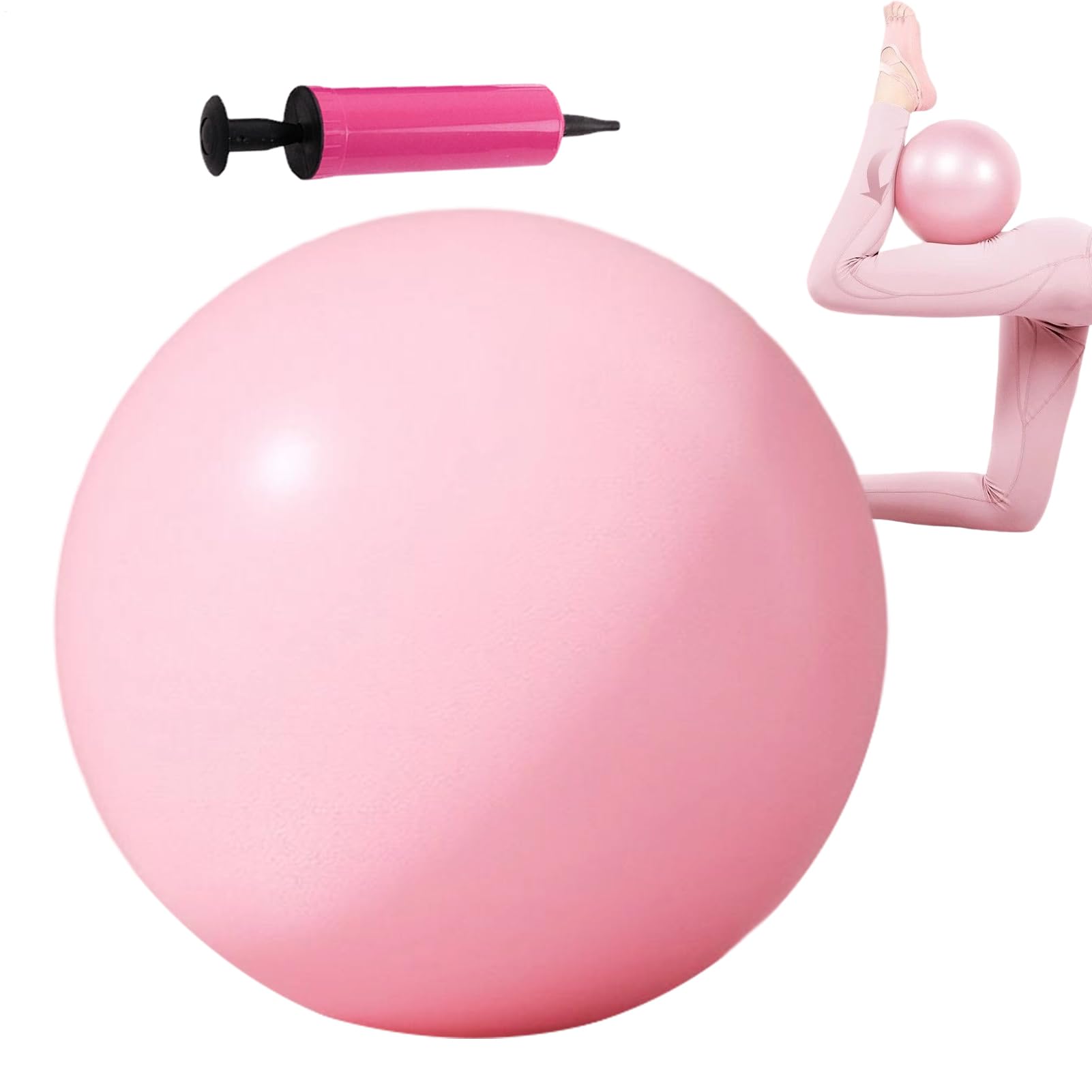 Mała piłka do jogi, 25 cm, antypoślizgowa piłka fitness z pompką, do domu, na siłownię, pilates, jogę, trening figury
