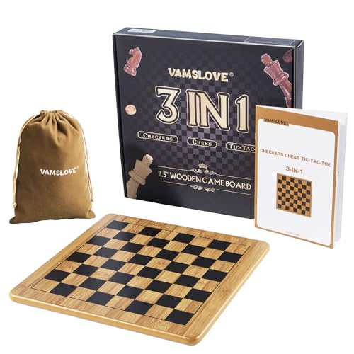 Juego de mesa 3 en 1 Ajedrez, Damas y Tic-Tac-Toe miniatura 2