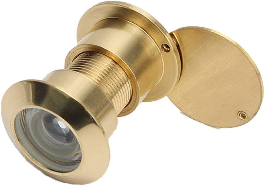 ARCH Copper Peephole Camera 200 Degree HD Optical Wide-Angle Door Camera Anti-Theft Door Cat Eye Anti-pry Glass Lens with Cover Home Security System (Color : Yellow Patina)