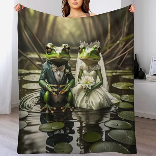 Couverture grenouille rides résistantes et chaude en flannel de lit - 2