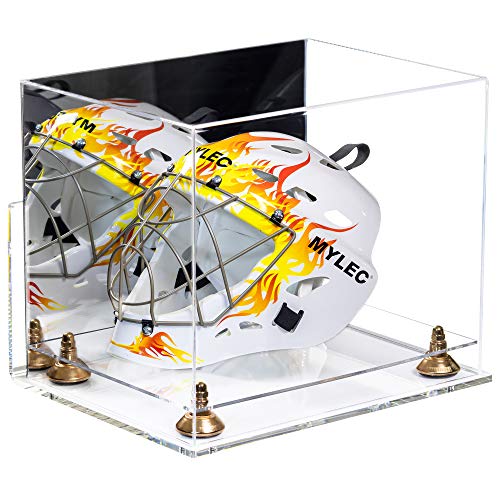 Better Display Cases Versatile Clear Acrylic Display Case - Large Rectangle Box with Mirror Case, Gold Risers, Clear Wall Mount and Clear Base 14.5