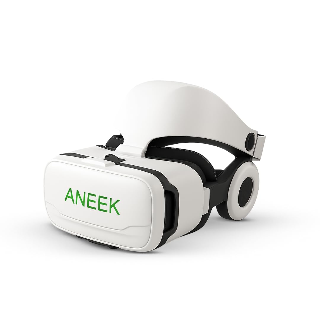 ANEEK VR Headset | Virtual Reality Headset with HD Aspherical Lenses & 110° View | Fits Android & iOS (4.7–6.5”) | Lightweight Build with Adjustable Comfort Straps
